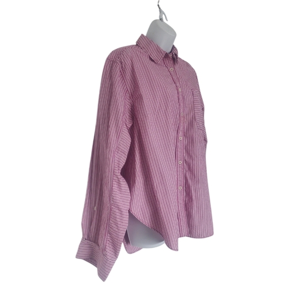 Free People Tie It In A Bow Oversized Button Down Shirt Size Medium Pink. - Picture 6 of 10
